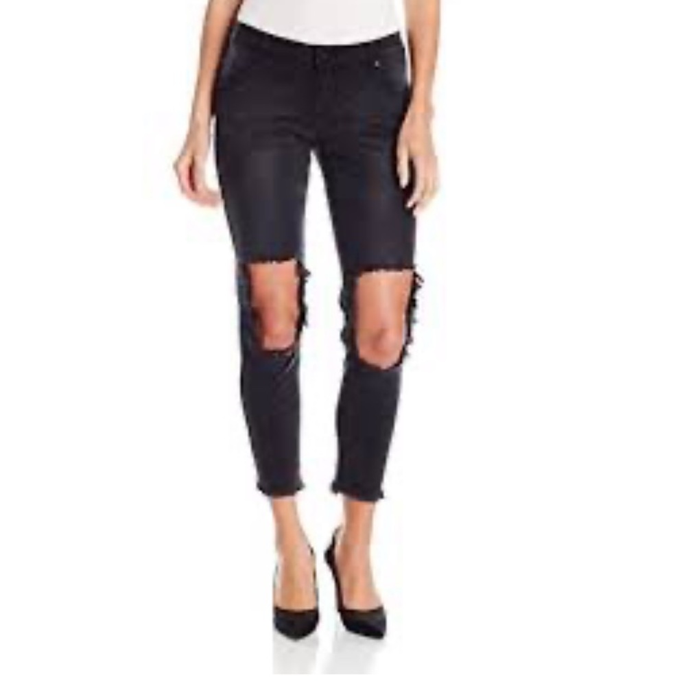 Charcoal Freebirds Distressed Boyfriend Jeans
